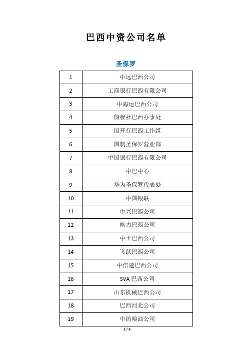 1.5 巴西中资公司名单