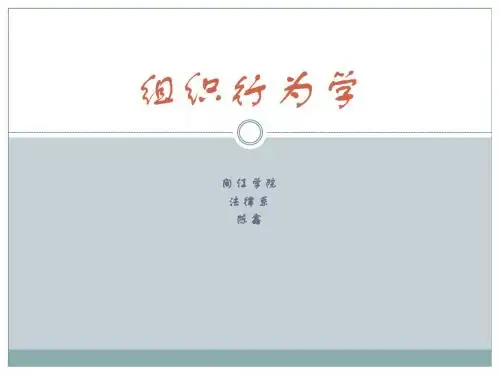 第一篇组织行为学导论(关培兰第三版)