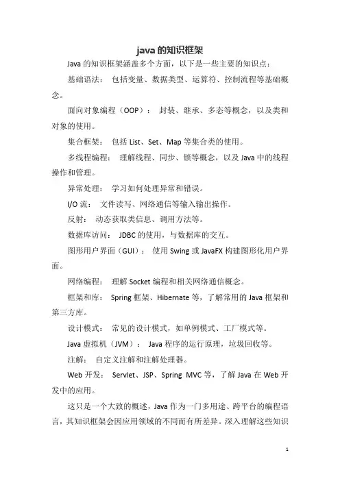 java的知识框架