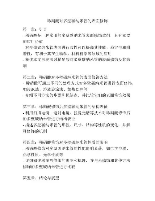 稀硝酸对多壁碳纳米管的表面修饰