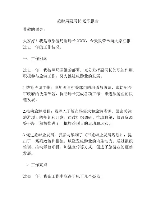 旅游局副局长 述职报告