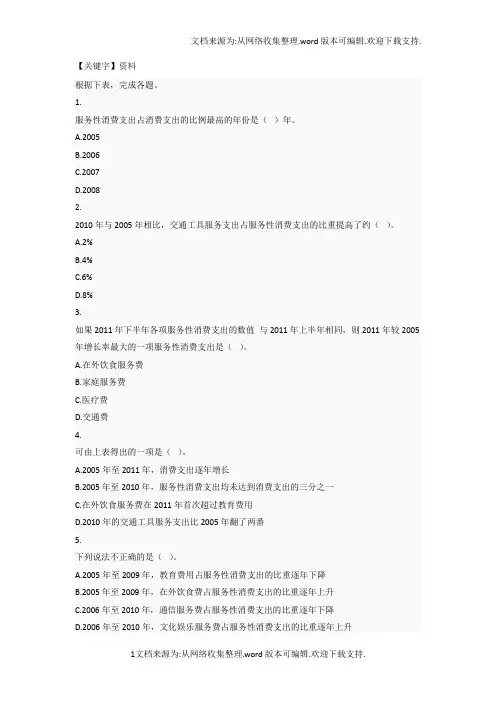 【资料】资料分析练习题