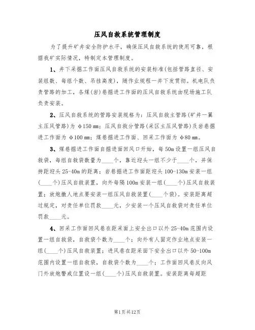 压风自救系统管理制度(5篇)