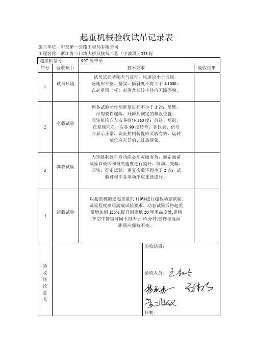 吊车试吊记录 (1)