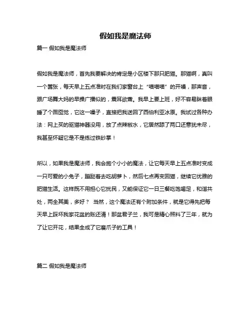 作文《假如我是魔法师》