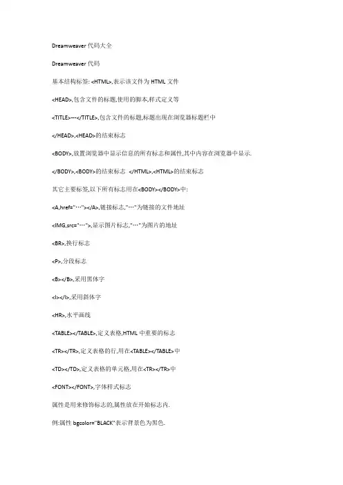Dreamweaver代码大全