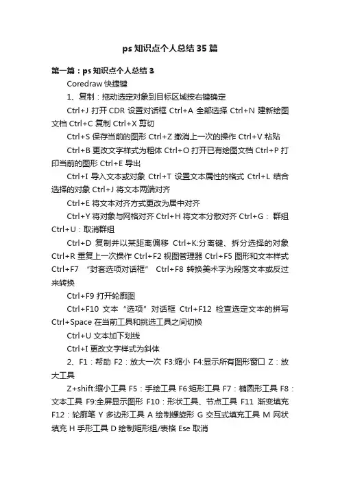 ps知识点个人总结35篇