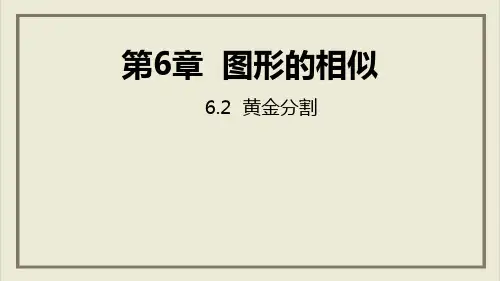 课件苏科版九年级数学下册PPT黄金分割