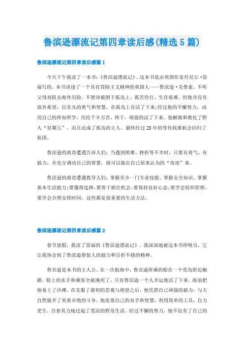 鲁滨逊漂流记第四章读后感(精选5篇)