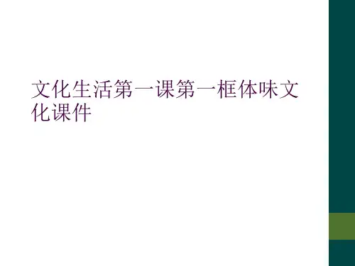 文化生活第一课第一框体味文化课件