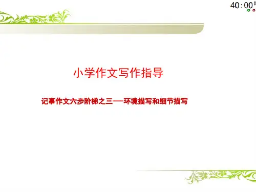 小学作文写作指导之环境描写和细节描写
