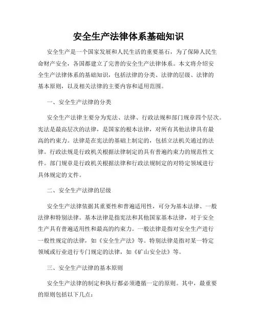 安全生产法律体系基础知识