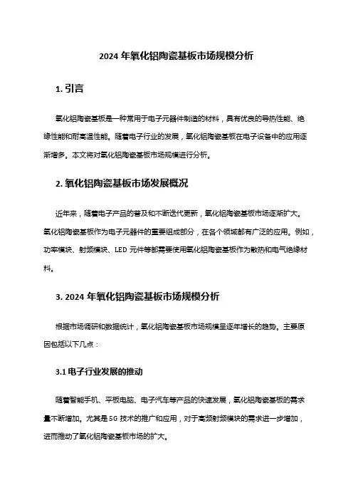 2024年氧化铝陶瓷基板市场规模分析