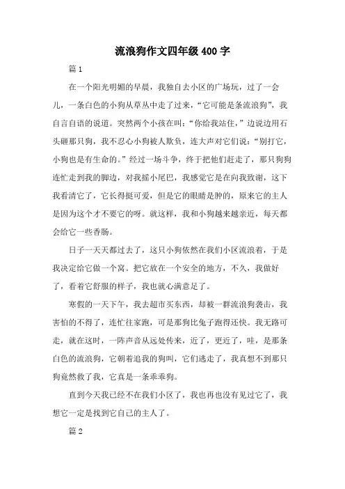 流浪狗作文四年级400字