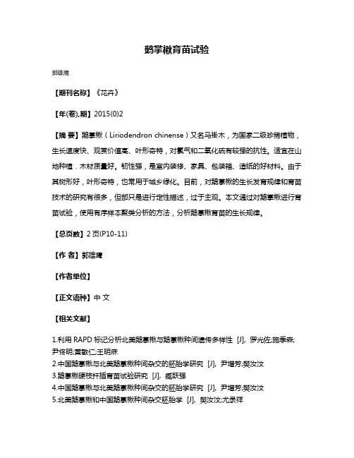 鹅掌楸育苗试验
