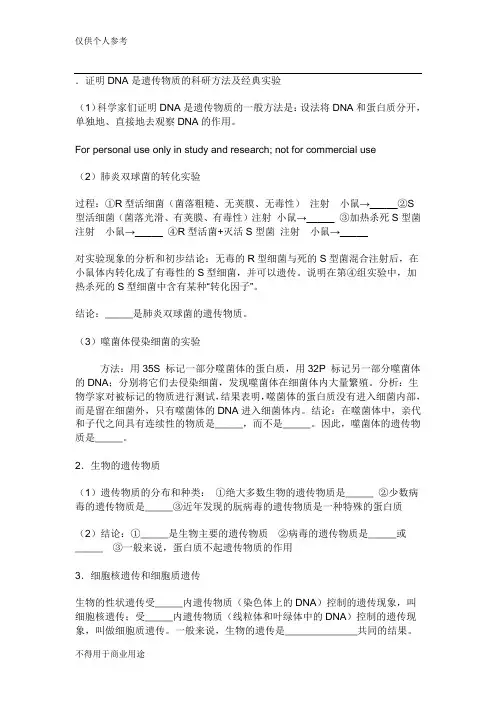 证明DNA是遗传物质的科研方法及经典实验