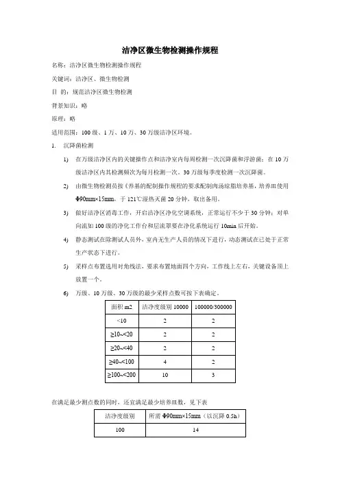 沉降菌检测