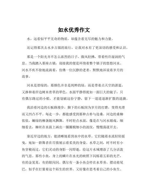 如水优秀作文