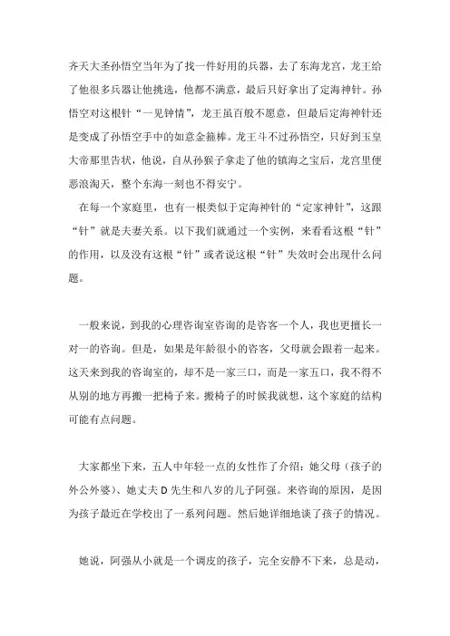 家庭中的定海神针  曾奇峰 (父亲在孩子成长过程中的角色)