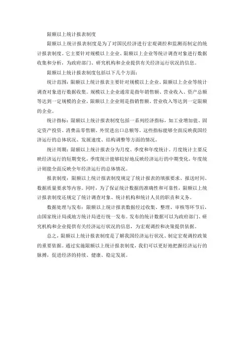 限额以上统计报表制度