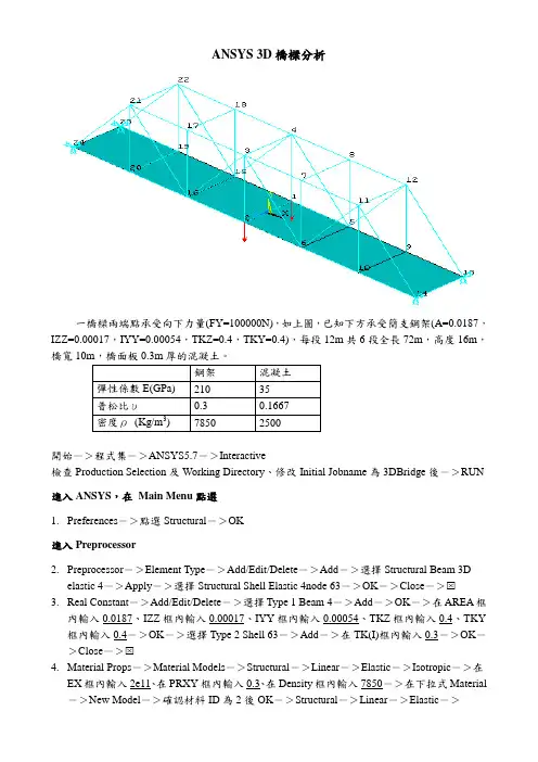 ANSYS3D桥梁