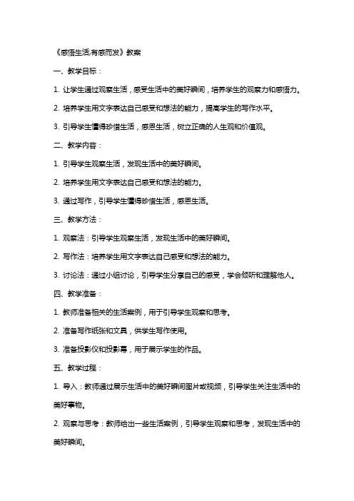 《感悟生活,有感而发》教案