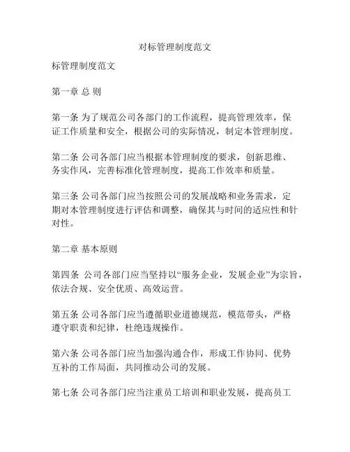 对标管理制度范文