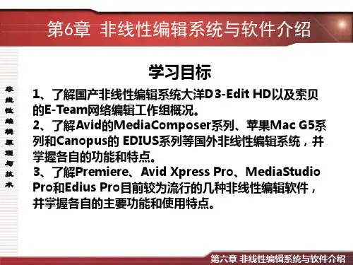 第六章 非线性编辑系统与软件介绍