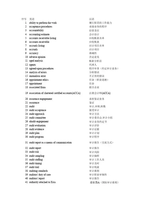 (完整word版)ACCA 专业词汇表