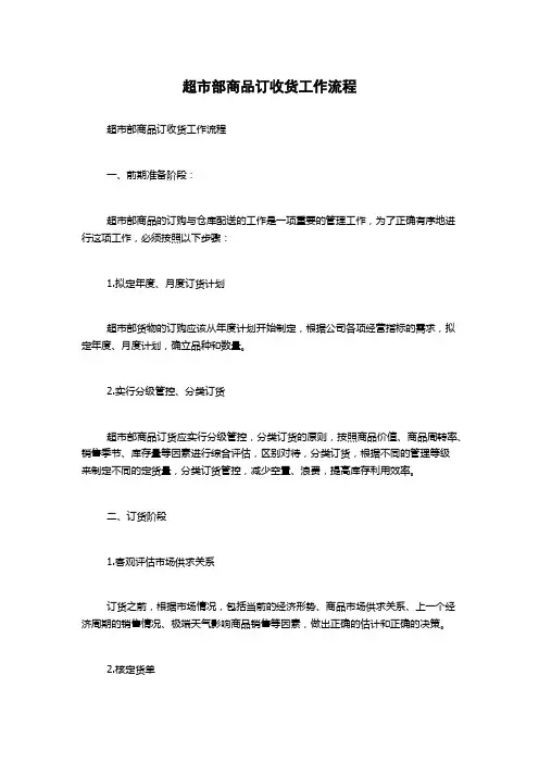 超市部商品订收货工作流程