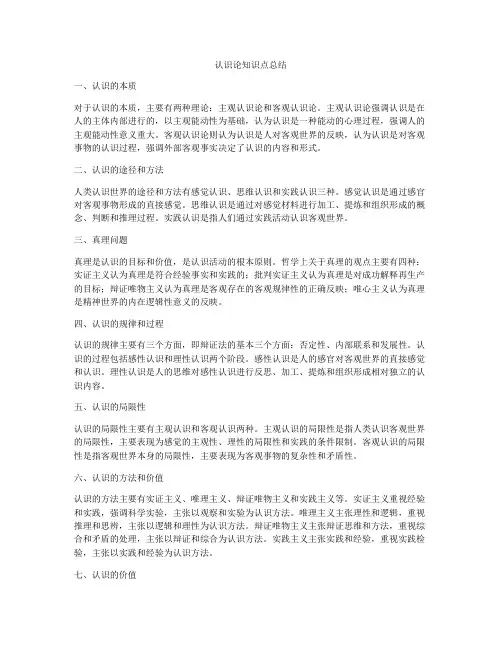 认识论知识点总结