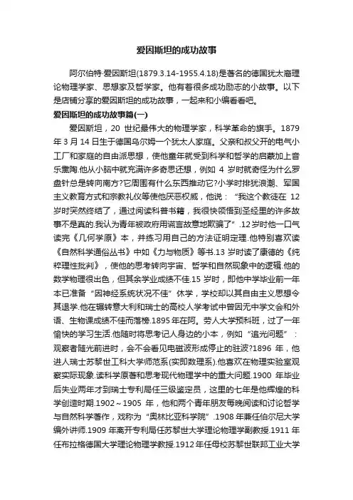 爱因斯坦的成功故事