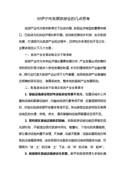 对伊宁市发展旅游业的几点思考