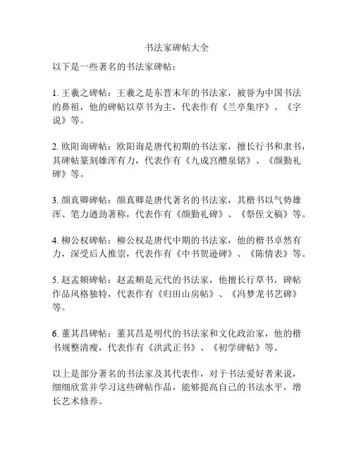 书法家碑帖大全