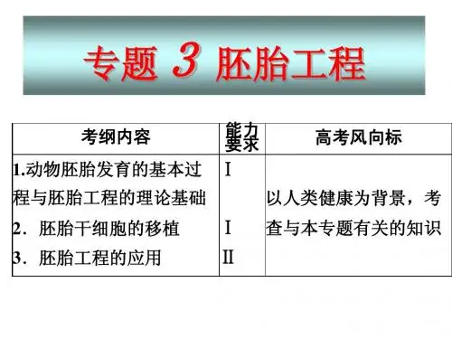 胚胎工程复习
