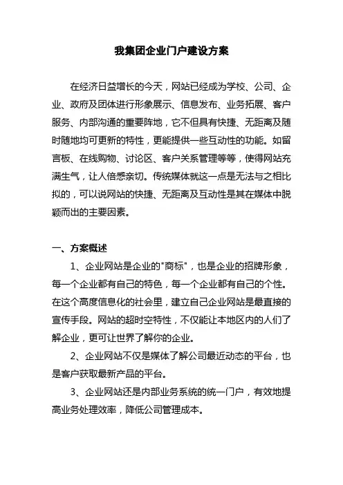 集团企业门户建设方案