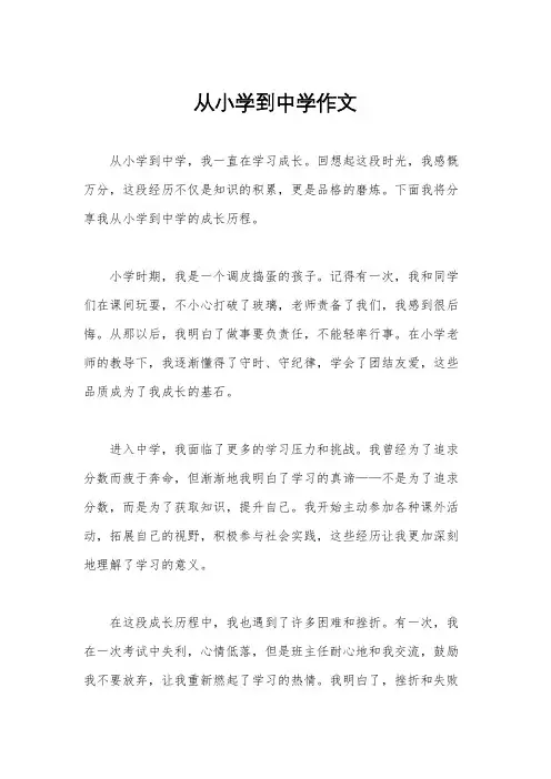 从小学到中学作文