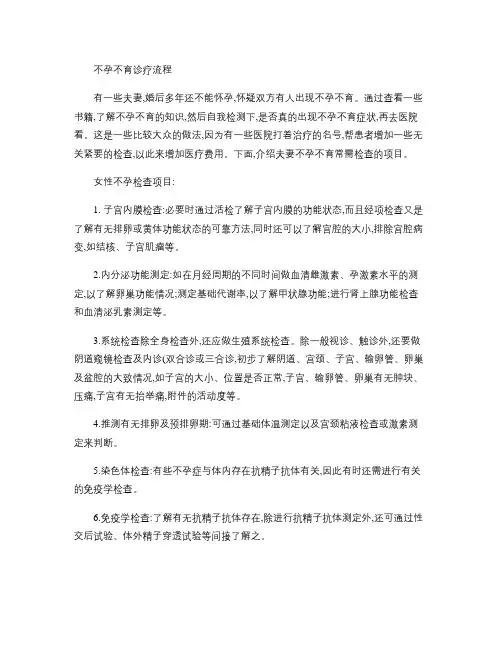 不孕不育诊疗流程(精)