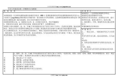 人教版小学英语六年级第二学期全册教案