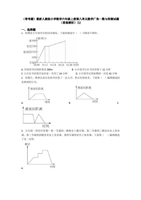 (常考题)最新人教版小学数学六年级上册第八单元数学广角—数与形测试题(答案解析)(1)