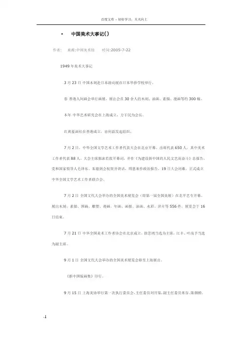 中国美术大事记