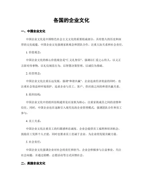 各国的企业文化