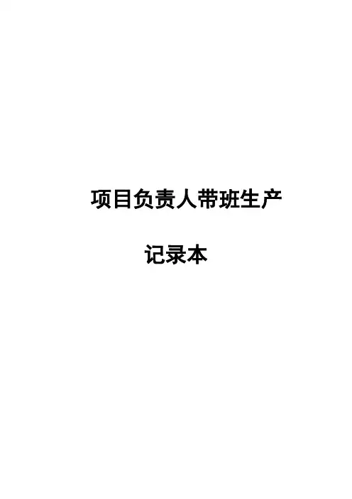 项目负责人带班记录