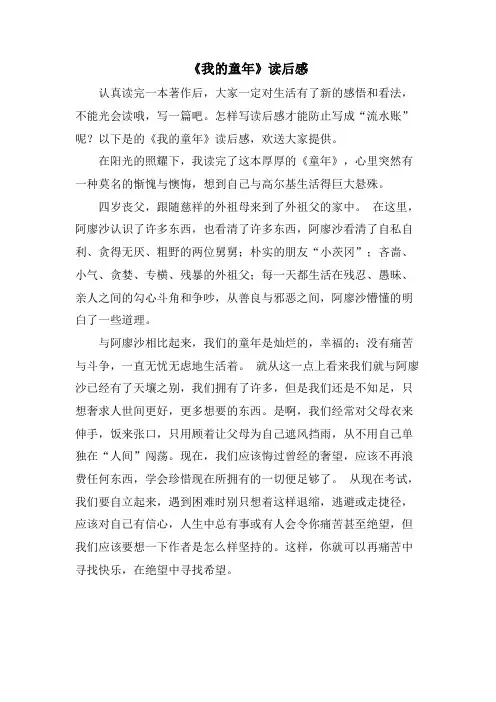 《我的童年》读后感