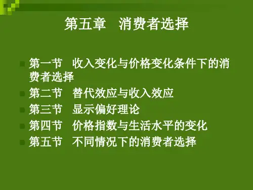 微观经济学第五章  消费者选择