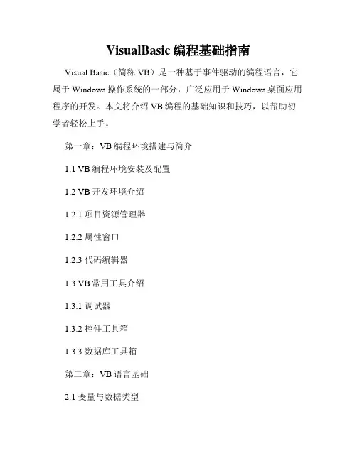 VisualBasic编程基础指南