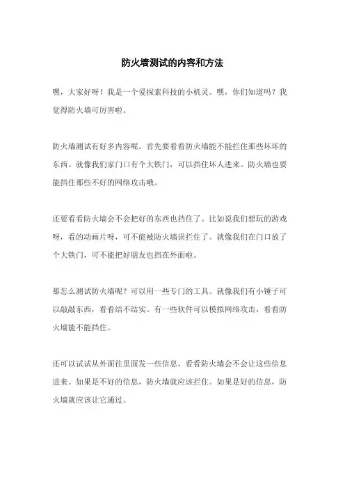 防火墙测试的内容和方法