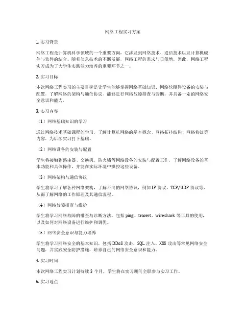 网络工程实习方案