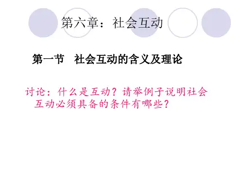 社会学第六章 社会互动