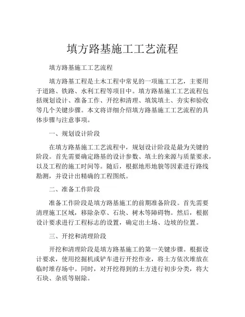 填方路基施工工艺流程